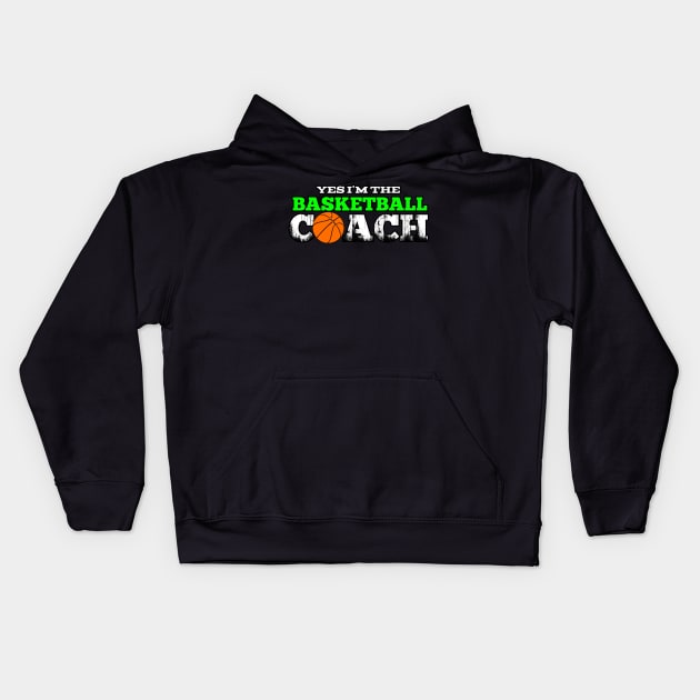 Basketball Coach - Retro Distressed Grunge Kids Hoodie by MaystarUniverse